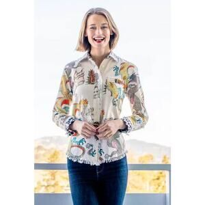 Dizzy Lizzy Tizzie Women’s Small Cape Cod Dragon Button Up Shirt